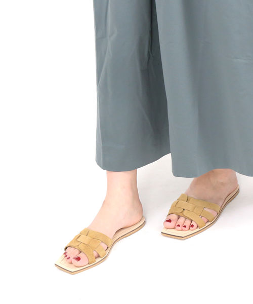 モヒ MOHI スエード スクエアトゥ サンダル ミュール メッシュサンダル フラットサンダル・OI-4TA-0242001(レディース)(C-2)(春夏アイテム)のサムネイル