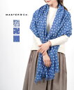 マスターアンドコー Master&Co. コットン 抜染 インディゴスカーフ 大判スカーフ・MC212-3282102(メンズ)(レディース)