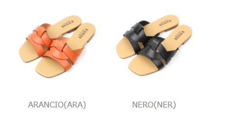 エネス(eness)レザー スクエアトゥ フラットサンダル・GI-97176-0242101【レディース】