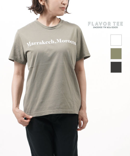 フレバーティー FLAVOR TEE コットン クルーネック 半袖 ロゴTシャツ カットソー MARRAKECH・213FT03-F-2942102(メール便可能商品)(レディース)