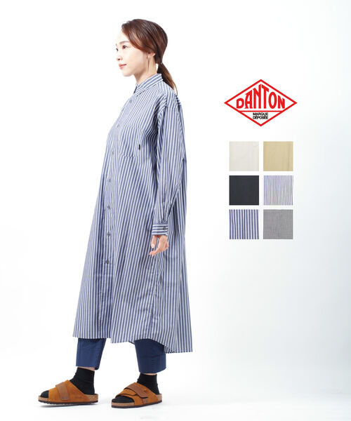 ダントン DANTON T/Cポプリン 長袖 シャツワンピース・DT-G0038TCV-0322202(レディース)(JP)(クーポン対象外)のサムネイル