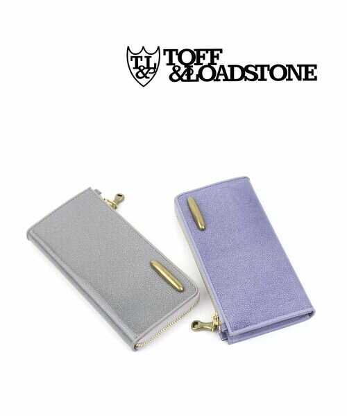 トフアンドロードストーン TOFF&LOADSTONE レザー クラック型押し エナメル加工 ラウンドジップ 長財布 ロングウォレット Lジップロングウォレット ポーセリン L-zip long wallet porcelain・TLA-436-1472202(レディース)