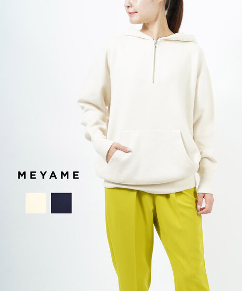  MEYAME E[~Rbg n[tWbv jbgt[fB p[J[vI[o[ HALF ZIP KNIT HOODIEEMEY-1518-4812202(fB[X)