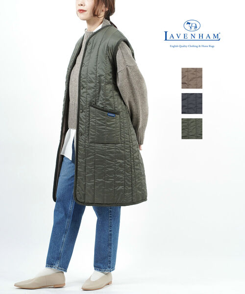 ラベンハム ラベンハム LAVENHAM ファーライニング キルティング ロングベスト LONGLINE THORNHAM ロングライン ソーンハム・SLJ2128-3872202(レディース)