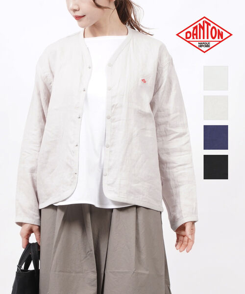 ダントン DANTON 60s リネン Vネック カーディガン リネンシャツ・DT-A0125LNB-0322201(レディース)(JP)のサムネイル
