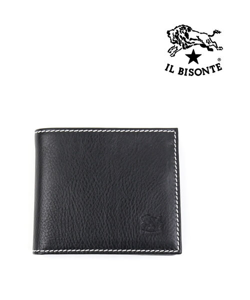 イルビゾンテ IL BISONTE ホワイトステッチ レザー 二つ折り財布 ミニ財布 イルビソンテ 売れ筋アイテム ・5442300240-0062301(メンズ)(レディース)(クーポン対象外)