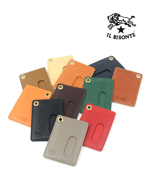 【クーポン対象外】イルビゾンテ 名刺入れ 正規品 IL BISONTE レザー ハトメ付き カードケース パスケース 売れ筋アイテム シンプル 大人 ・5412305190-0062501(メール便可能商品)[M便 3/5](メンズ)(レディース)