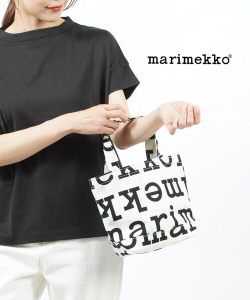 マリメッコ(marimekko)コットンキャンバス ロゴ ウニッコ柄 トートバッグ キャンバストート KIOSKI PIENI AHKERA UNIKKO LOGO・52223691069-0062201(レディース)