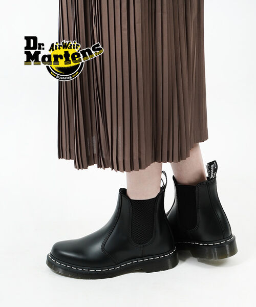 ドクターマーチン ドクターマーチン Dr.Martens チェルシー ブーツ サイドゴア ショートブーツ レザー レディース ブラック 黒 カジュアル 人気 定番 マーチン ホワイトステッチ・2976WS-0242302(レディース)