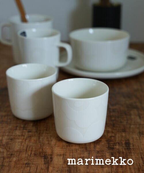 【2023年秋冬 ポイント10倍】マリメッコ marimekko ウニッコ ラテマグ コーヒーカップセット コップ 北欧 ハンドルなし 2個セット 200ml ホワイト ギフト ケシの花・52239472592-0062302(レディース)(1F-W)のサムネイル
