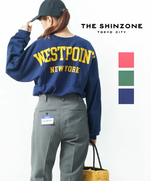 ザ シンゾーン THE SHINZONE コットン クルーネック 長袖 ミリタリーバックプリント ロゴTシャツ ロンT カットソー MILITARY BACK PRINT T・21AMSCU15-4432102(レディース)