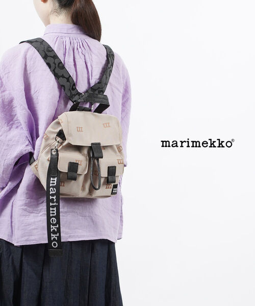 マリメッコ 【20%OFF】マリメッコ リュック ブラック ブラウン marimekko ロゴ モノグラム バックパック 小さめ 北欧 おしゃれ かわいい EVERYTHING BACKETPACK S M-LOGO・52239291681-0062301(レディース)(クーポン対象外)