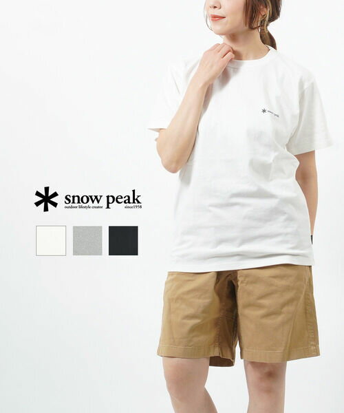 【20%OFF】スノーピーク Snow Peak コットン混 クルーネック Tシャツ カットソー SP Logo T shirt・TS-23SU001-4622301(メール便可能商品)[M便 5/5](メンズ)(レディース)(クーポン対象外)