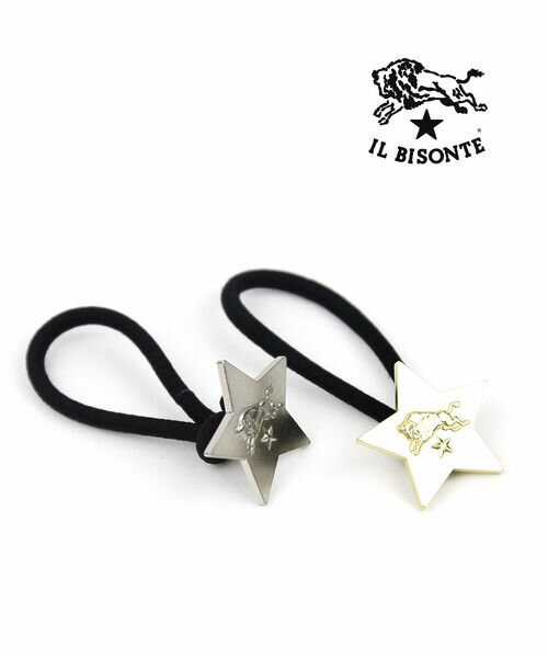 【クーポン対象外】イルビゾンテ 正規品 IL BISONTE 真鍮 ロゴ入り スター 星型 ヘアタイ ヘアゴム ヘアアクセサリー おしゃれ ゴールド ・54232305164-0062501(メール便可能商品)[M便 5/5](メンズ)(レディース)
