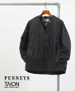 【ポイント2倍】ぺニーズ PENNEYS ダウン ジャケット カーディガン アウター Vネック ユニセックス リバーシブル ブラック 無地 シンプル・PN24F...
