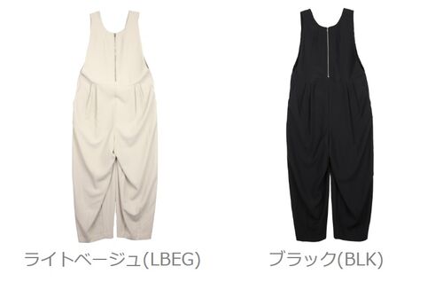 【ポイント10倍】【2025年春夏新作】シニヨン CHIGNON サロペット オールインワン ゆったり 体型カバー きれいめ 上品 ノースリーブ クルーネック フロントジップ・3246-484KK-5092501(レディース)