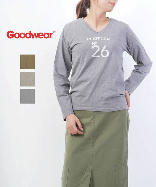 BCBʒ*ObhEFA GOODWEAR Rbg VlbN  Jbg\[ TVc PLATFORM TIME V-NECK L/SL TENGW1151G1265-0342001([։\i)[M 5/5](Y)(fB[X)