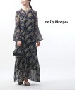 kLep ne Quittez pas [ t[vg MU[hX Os[X Rayon Ggt Flower Print Gather Sleeve DressE010402916-4162002(fB[X)