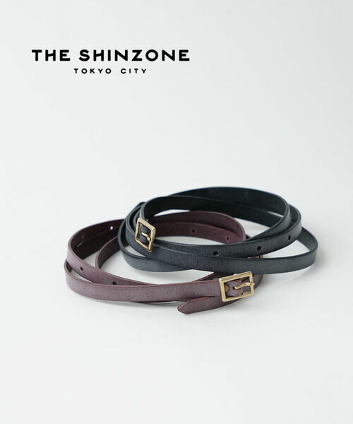 【30%OFF】ザ シンゾーン THE SHINZONE ベルト レザーベルト 細ベルト 革ベルト 牛革 レザー 本革 スクエアバックル 大人 日本製 カジュアル トラッド・24SMSIT04-4432401(メール便可)[M便 5/5](レディース)