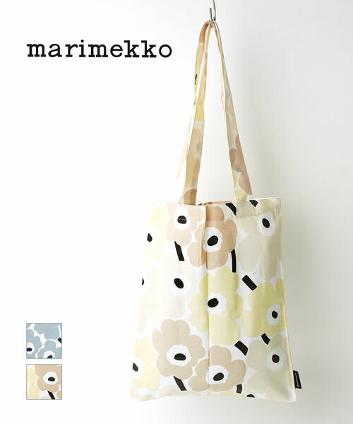 【2024年春夏新作】マリメッコ marimekko トートバッグ エコバッグ サブバッグ バッグ 日本限定 ブルーグレー×ネイビー コットンバッグ 小さめ ウニッコ 花柄 北欧 プレゼント ギフト おしゃれ 52249473103-0062401(メール便可能商品) M便 5/5 (レディース)