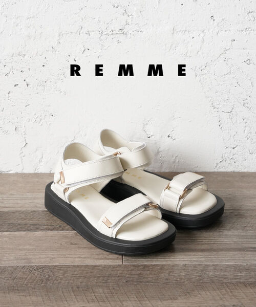 【20%OFF】【2024年春夏新作】レメ REMME サンダル ストラップサンダル シューズ 靴 ストラップ 厚底 プラットフォーム シンプル きれいめ おしゃれ・ZH-PRI-CHA-SO-0242401(レディース)