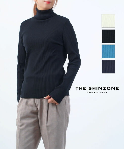 【マラソン期間限定まとめ買いクーポン対象】【30%OFF】ザ シンゾーン THE SHINZONE 長袖 カットソー リブ ニット トップス 綿 コットン 無地 インナー ハイネック タートルネック 日本製・24SMSCU05-4432402(レディース)