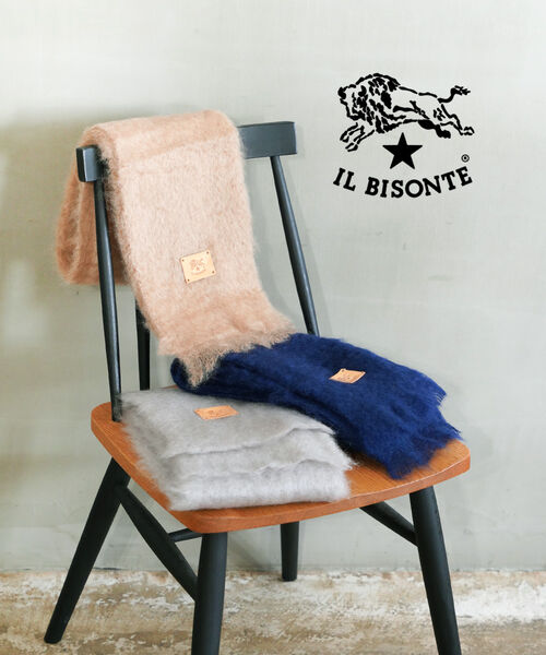 【2025年秋冬新作】イルビゾンテ IL BISONTE ストール マフラー モヘア ショール 正規品 ふわふわ スペイン製 軽量 シンプル プレゼント ギフト・54252309581-0062502(レディース)