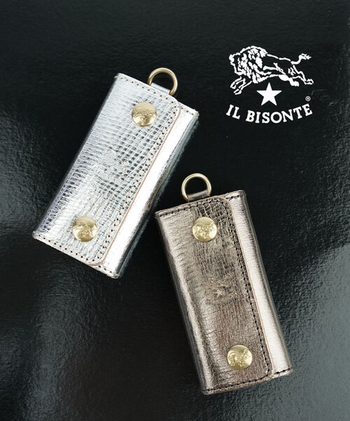 【2025年秋冬新作】イルビゾンテ IL BISONTE キーケース レザー 正規品 牛革 本革 三つ折り 4連 車 鍵 メタリック ギフト プレゼント・54252310950-0062502(メンズ)(レディース)