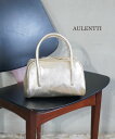 【マラソン期間限定まとめ買いクーポン対象】【30%OFF】オウレンティ AULENTTI バッグ ハンドバッグ ミニ ボストンバッグ 本革 レザー メタリック ...