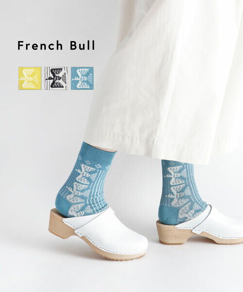 楽天JACQUEMART【ポイント2倍】【2025年春夏新作】フレンチブル French Bull 靴下 くつ下 ソックス クルーソックス クルー丈 総柄 カラフル かわいい おしゃれ 日本製・11-11211-1852501（メール便可能商品）[M便 3/5]（レディース）