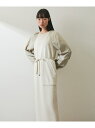 【SALE/60%OFF】【WEB限定】スウェットコンビワンピース ADAM ET ROPE' FEMME アダムエロペ ワンピース・ドレス ワンピース グレー...