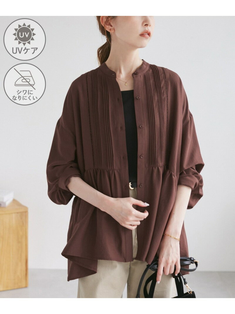 【SALE／60%OFF】【UVケア・防シワ】羽織れるピンタックデザインペプラムシャツ ROPE' PICNIC ロペピクニック トップス シャツ・ブラウス ブラック ホワイト ブルー【RBA_E】[Rakuten Fashion] jadorejunonline-10070143 J’aDoRe JUN ONLINE サンプル画像3