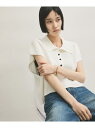 【WEB限定】・【サステナブル】ニットポロTEE ADAM ET ROPE' FEMME アダムエロペ トップス ポロシャツ レッド ブラック ホワイト【送料無...