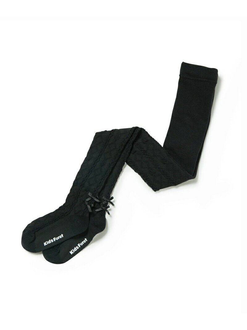 【KIDS】フロート編みタイツ ROPE' PICNIC KIDS ロペピクニック 靴下・レッグウェア タイツ・ストッキング・パンスト ブラック ホワイト[Rakuten Fashion]