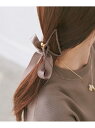 サテンリボンヘアバンスクリップ ROPE' PICNIC PASSAGE ロペピクニック ヘアアクセサリー バレッタ・ヘアクリップ・ヘアピン ブラウン ブラック...