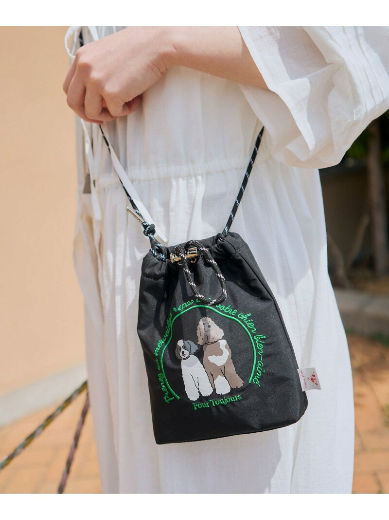 【SALE／50%OFF】【DOG】【comif(コミフ)*ROPE' PICNIC】刺繍お散歩ショルダーバッグ ROPE' PICNIC PASSAGE ロペピクニック バッグ ショルダーバッグ ピンク ブラック【RBA_E】[Rakuten Fashion] jadorejunonline-10067271 J’aDoRe JUN ONLINE サンプル画像2
