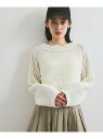 【SALE/60%OFF】透かし編みニットプルオーバー VIS ビス トップス ニット ブルー オレンジ ホワイト【RBA_E】[Rakuten Fashion...