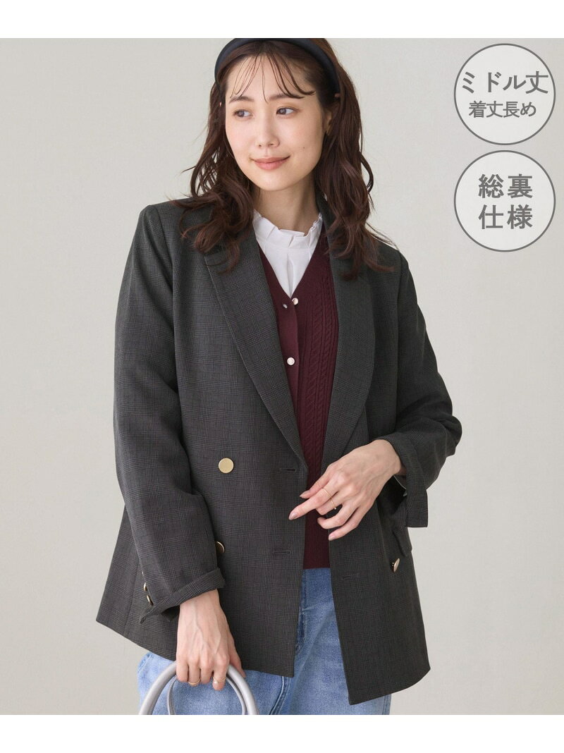 【WEB限定】レディハンサムシリーズ ウールライク金ボタンミドル丈ジャケット(総裏地) ROPE' PICNIC ロペピクニック ジャケット・アウター テーラードジャケット・ブレザー ネイビー ベージュ ブラック グレー【送料無料】[Rakuten Fashion] jadorejunonline-10071510 J’aDoRe JUN ONLINE サンプル画像2