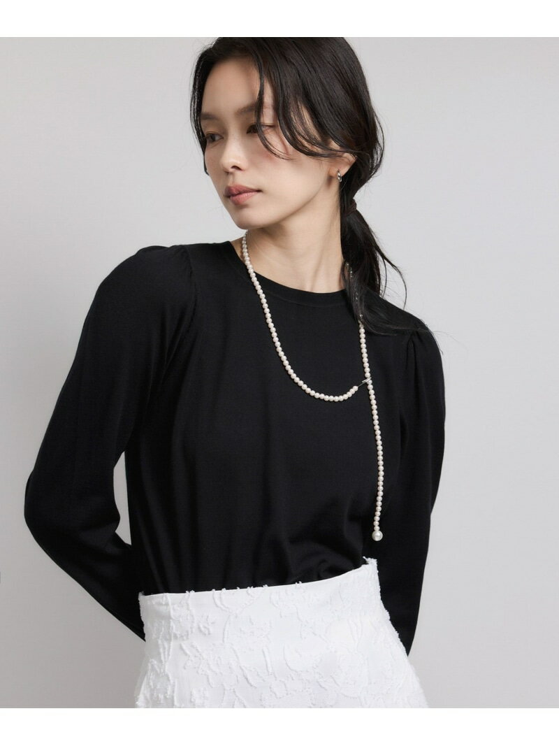 Rakuten - 【SALE／50%OFF】袖ギャザークルーネックニットプルオーバー/イージーケア ROPE' ロペ トップス ニット ピンク ブラック レッド グレー ホワイト【RBA_E】【送料無料】[Rakuten Fashion]
