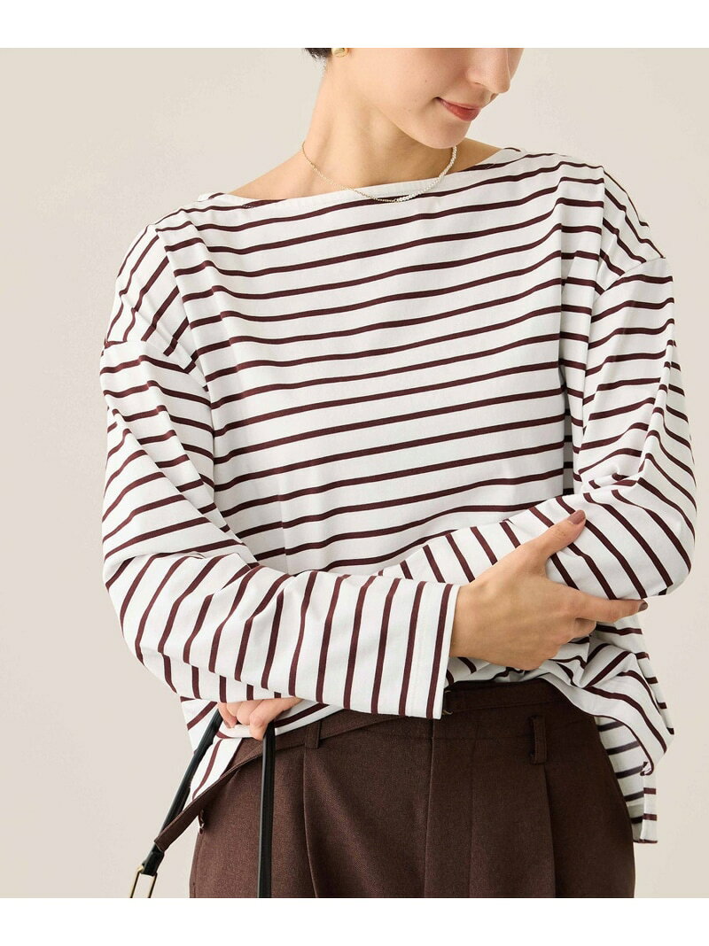 【SALE／50%OFF】ボックスシルエットボーダーカットソー ROPE' PICNIC ロペピクニック トップス カットソー・Tシャツ ブラウン ネイビー ブラック【RBA_E】[Rakuten Fashion] jadorejunonline-10070705 J’aDoRe JUN ONLINE サンプル画像2