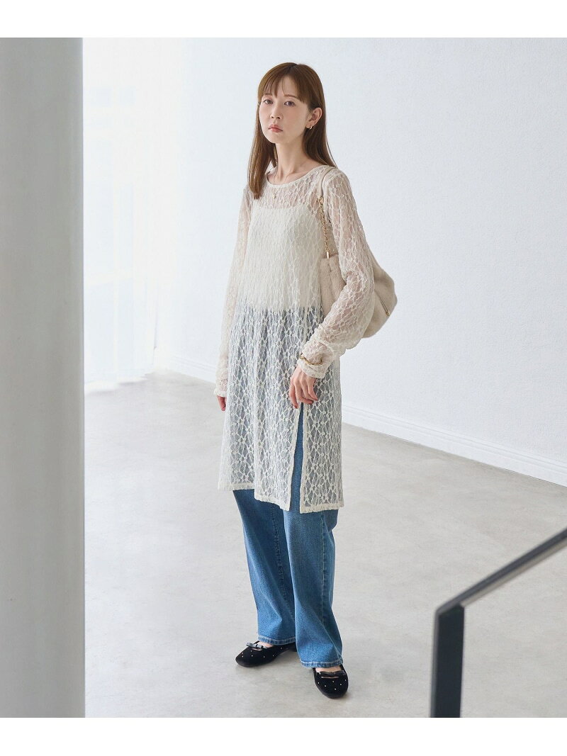 総レースレイヤードチュニックワンピース ROPE' PICNIC ロペピクニック ワンピース・ドレス ワンピース ベージュ【先行予約】*【送料無料】[Rakuten Fashion] jadorejunonline-10078946 J’aDoRe JUN ONLINE サンプル画像2