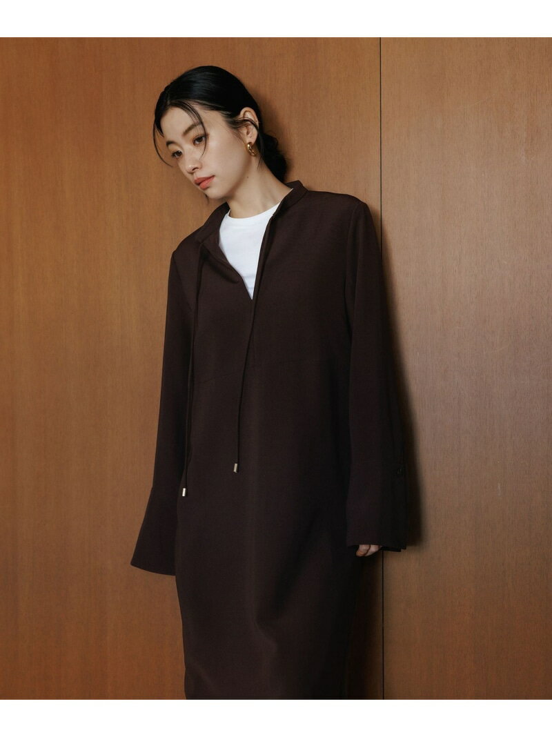 【SALE／50%OFF】【WEB限定】スキッパーワンピース ADAM ET ROPE' FEMME アダムエロペ ワンピース・ドレス ワンピース ブラック【RBA_E】【送料無料】[Rakuten Fashion]