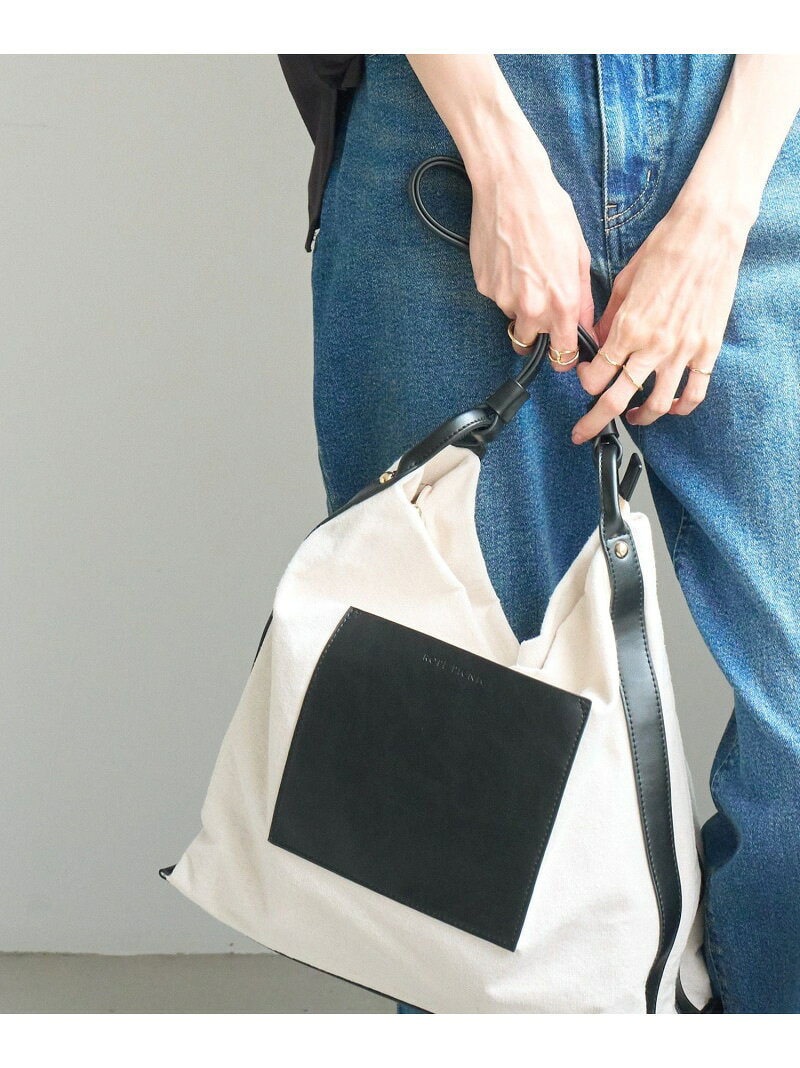 【SALE／50%OFF】麻調キャンバスコンビトートバッグ/A4対応・15インチPC対応 ROPE' PICNIC PASSAGE ロペピクニック バッグ トートバッグ ブラック ブラウン【RBA_E】[Rakuten Fashion] jadorejunonline-10075410 J’aDoRe JUN ONLINE サンプル画像2