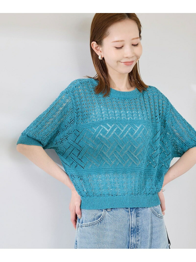 【SALE／70%OFF】【前後2WAY】透かし編みレースカーディガン ROPE' PICNIC ロペピクニック トップス カーディガン ブラウン ベージュ ブルー【RBA_E】[Rakuten Fashion] jadorejunonline-10067332 J’aDoRe JUN ONLINE サンプル画像3