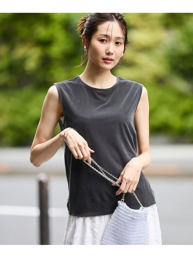 【SALE／50%OFF】ベロアノースリーブカットトップス ROPE' PICNIC ロペピクニック トップス カットソー・Tシャツ ブルー ベージュ グレー【RBA_E】[Rakuten Fashion] jadorejunonline-10060028 J’aDoRe JUN ONLINE サンプル画像2