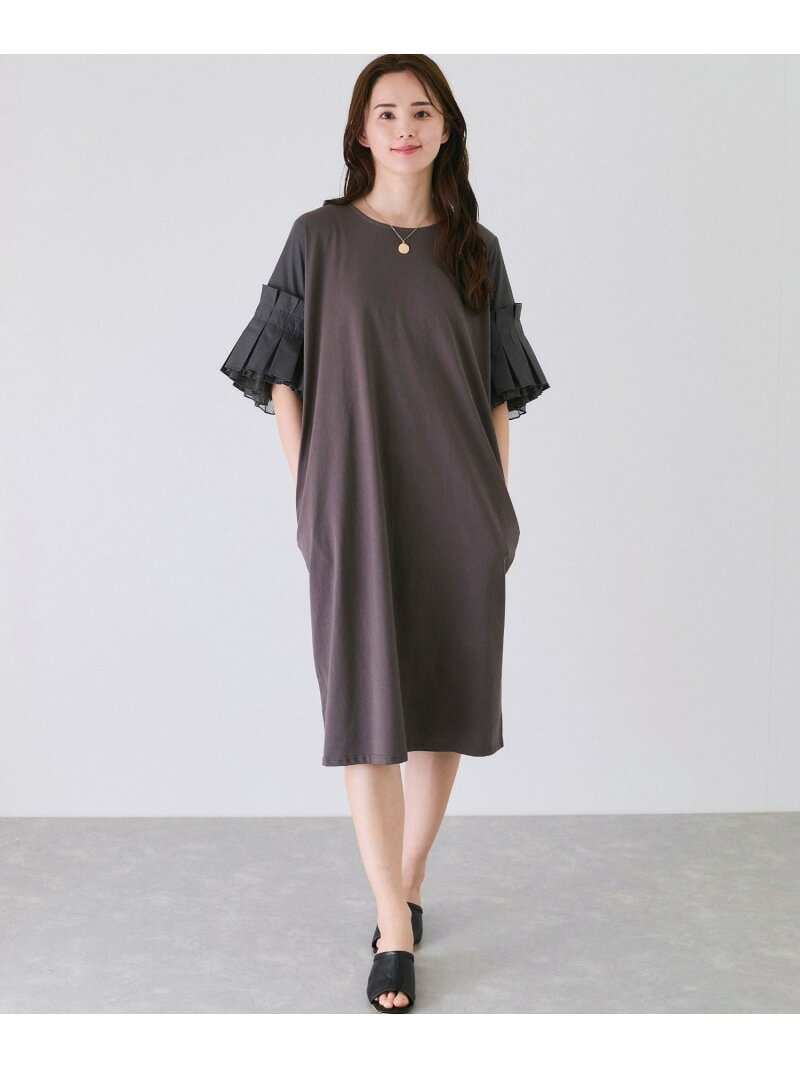 樂天商城 - 【SALE／20%OFF】袖フリルストレートワンピース JAYRO ジャイロ ワンピース・ドレス ワンピース ブラック グレー【RBA_E】【送料無料】[Rakuten Fashion]