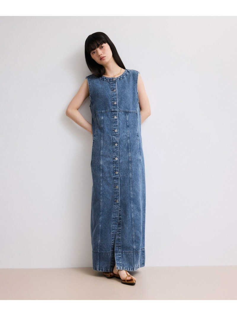 Rakuten - 【WEB限定】ライトデニムスリーブレスワンピース ADAM ET ROPE' FEMME アダムエロペ ワンピース・ドレス ワンピース ブルー【送料無料】[Rakuten Fashion]