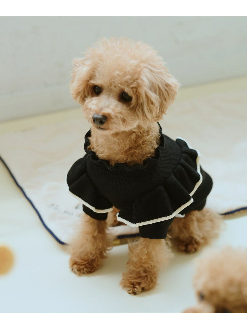 【DOG】マシュマロフリルニット/リンクコーデ ROPE' PICNIC PASSAGE ロペピクニック ペット用品 ペットウェア・ペット服 ブラック[Rakuten Fashion] jadorejunonline-10071049 J’aDoRe JUN ONLINE サンプル画像2