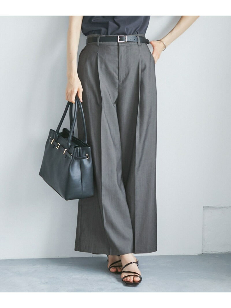 【SALE／10%OFF】テンセルシャンブレータックワイドスラックス/通勤対応 ROPE' PICNIC ロペピクニック パンツ その他のパンツ ブラック ネイビー【RBA_E】【送料無料】[Rakuten Fashion]