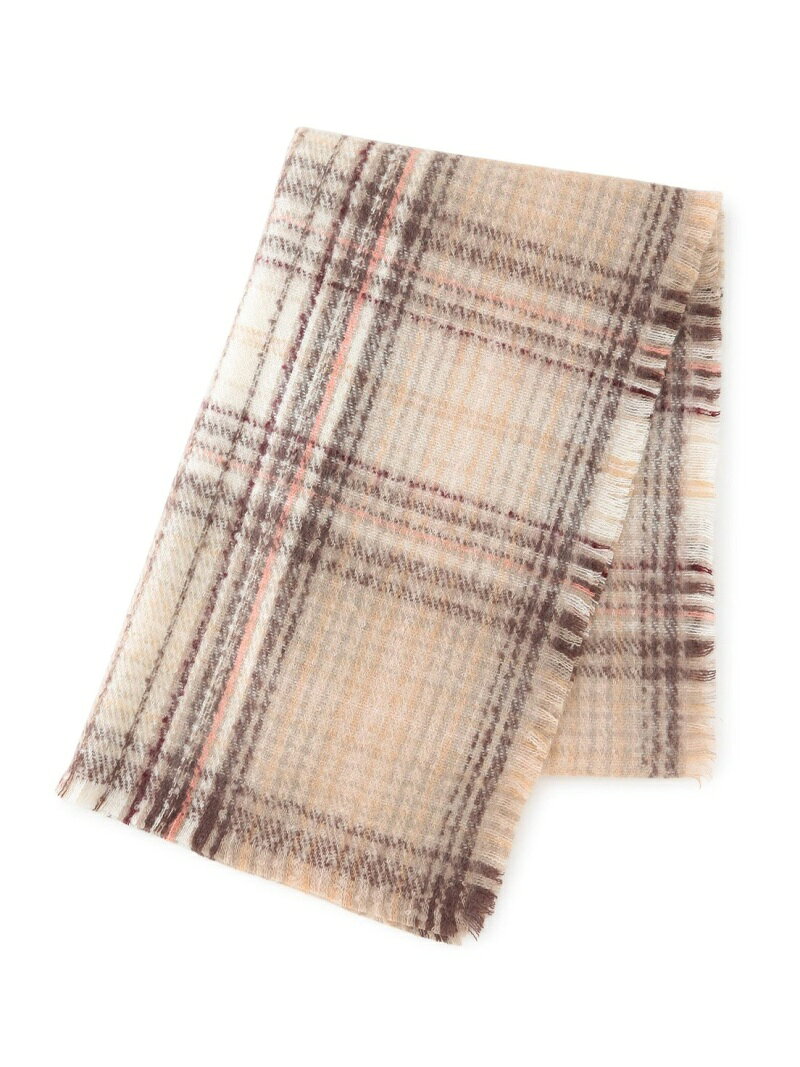 【SALE／50%OFF】【V.FRAAS CASHMINK】起毛チェックストール ROPE' PICNIC PASSAGE ロペピクニック ファッション雑貨 マフラー・ストール・ネックウォーマー ベージュ パープル【RBA_E】[Rakuten Fashion]